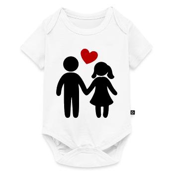 Couple amoureux - Body à manches courtes Premium Bébé - blanc - Devant