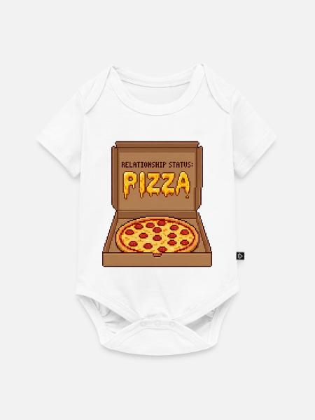 Relationship Status Pizza - Anti Valentine Gift - Baby Premium Kurzarmbody - Weiß