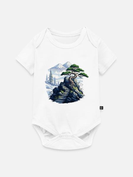 Bergtreppe zu den Kiefern - Baby Premium Kurzarmbody - Weiß
