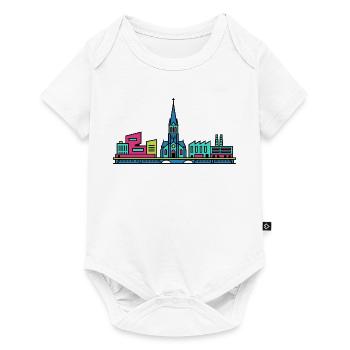 Silhouette de la ville de Tilburg Église Saint-Joseph Art - Body à manches courtes Premium Bébé - blanc - Devant