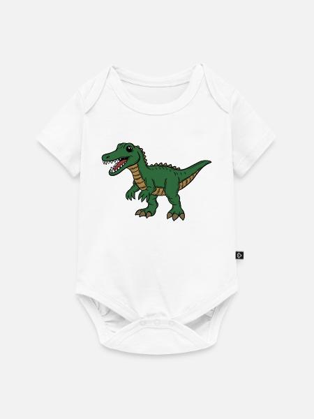 Dinosaurier  - Baby Premium Kurzarmbody - Weiß