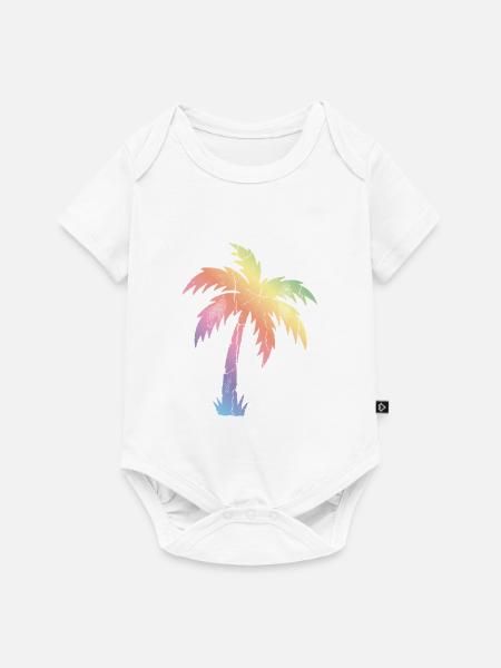 Palme Bunt - Baby Premium Kurzarmbody - Weiß