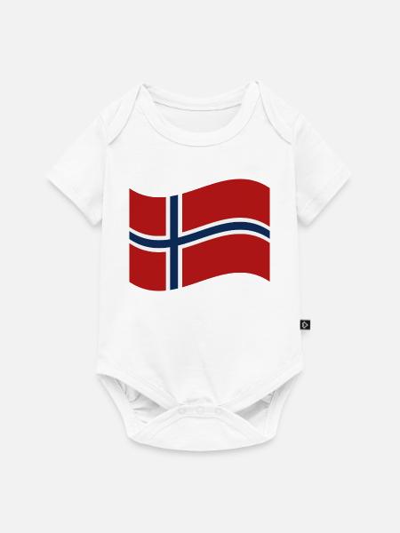 Norwegische Flagge - Baby Premium Kurzarmbody - Weiß