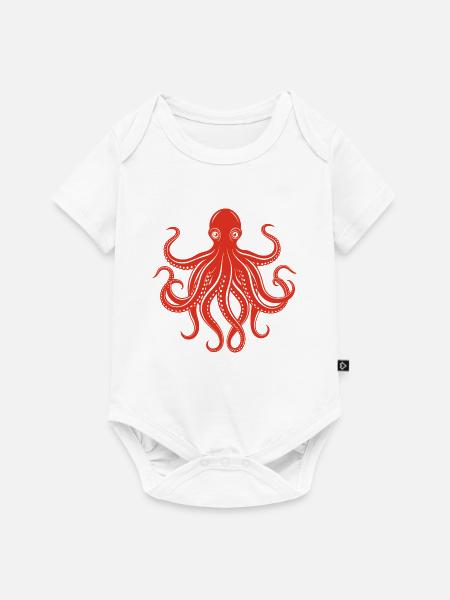 Krake - Baby Premium Kurzarmbody - Weiß