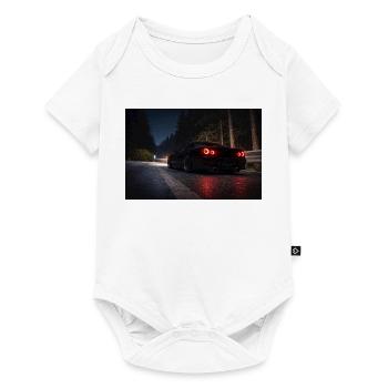 Voiture de sport nocturne sur la route - Body à manches courtes Premium Bébé - blanc - Devant
