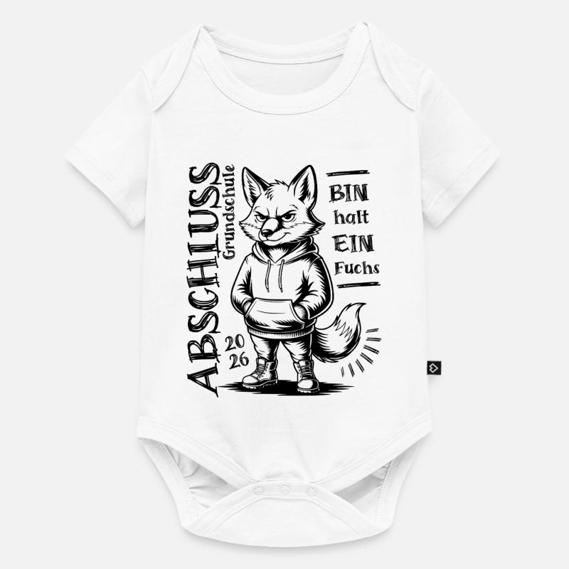 Grundschule Abschluss 2026 - Bin halt ein Fuchs - Baby Premium Kurzarmbody - Weiß