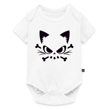 Cats Skull | Minimal Skull & Bones motif - Baby Premium short-sleeve bodysuit - white - Front