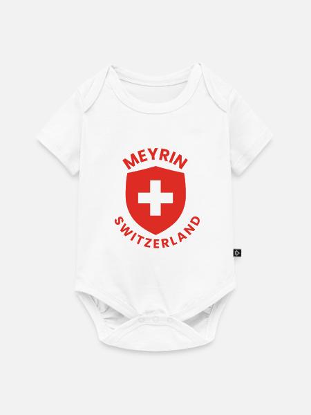 Meyrin Schweiz Schild - Baby Premium Kurzarmbody - Weiß