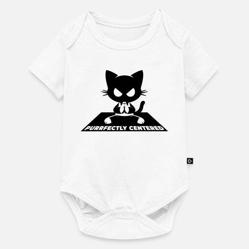 Yoga pour chats parfaitement centré - Body à manches courtes Premium Bébé - blanc