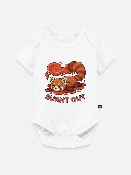 Süß & Müde: Ausgebrannter Roter Panda - Baby Premium Kurzarmbody - Weiß