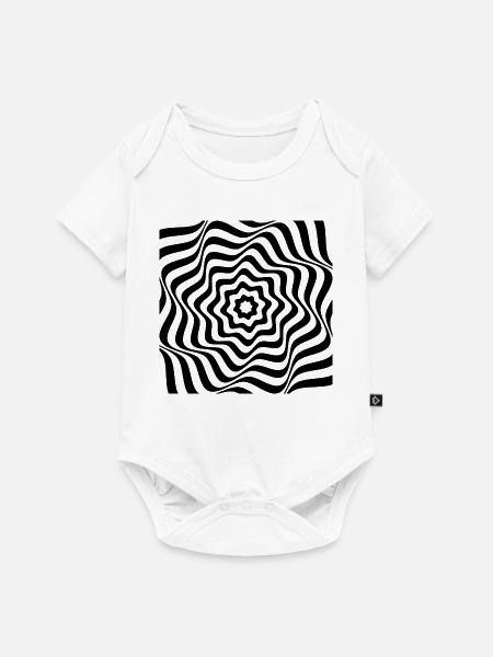 Hypnotisches schwarzes Spiralmuster - Baby Premium Kurzarmbody - Weiß