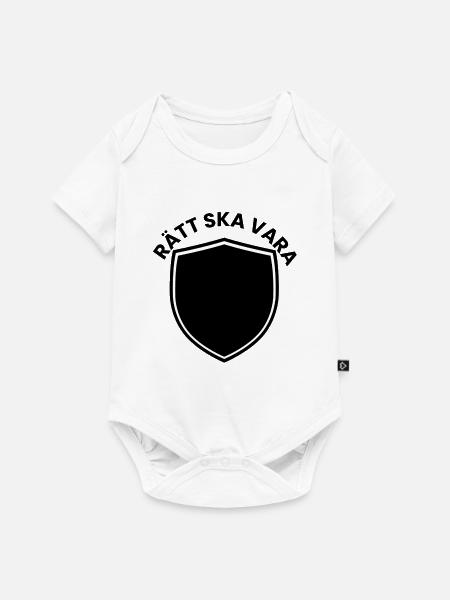 Schwarz-weißes Schilddesign minimalistisch - Baby Premium Kurzarmbody - Weiß