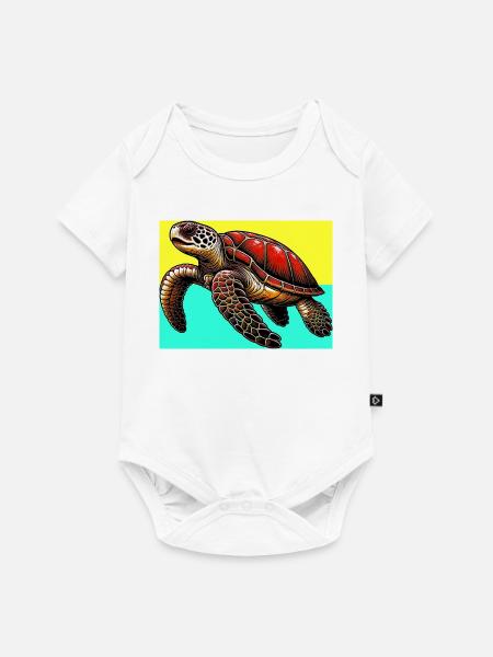 Schildkröte - Baby Premium Kurzarmbody - Weiß