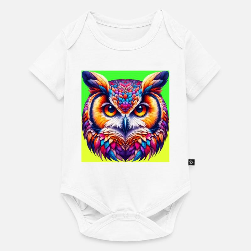 Eule - Baby Premium Kurzarmbody - Weiß