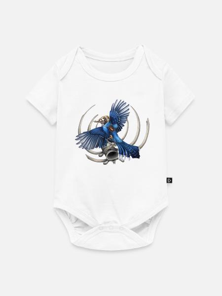Blauer Totenkopf-Vogel - Baby Premium Kurzarmbody - Weiß