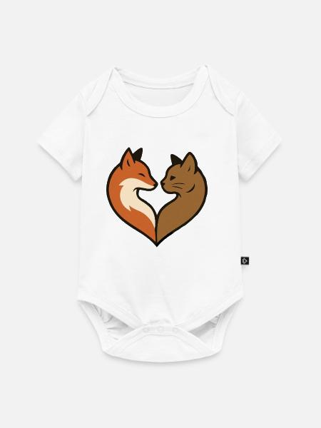Tierherzform - Baby Premium Kurzarmbody - Weiß