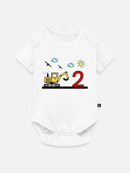 Bagger - Baby Premium Kurzarmbody - Weiß