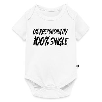 0% responsibility, 100% single - Baby Premium short-sleeve bodysuit - white - Front