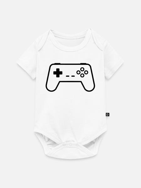 Gamepad Controller Outline Gaming Vektor - Baby Premium Kurzarmbody - Weiß