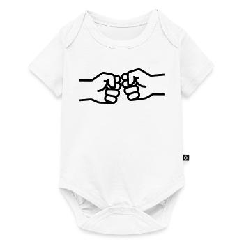 Fist Bump Fist Greeting Best Friends Vector - Baby Premium short-sleeve bodysuit - white - Front