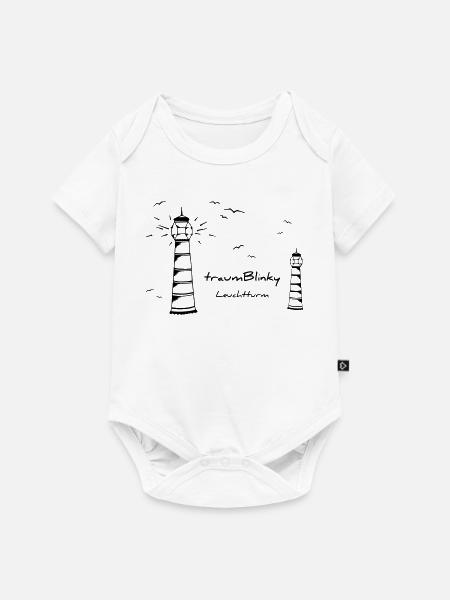 traumBlinky Leuchtturm - by heavenlygoods - Baby Premium Kurzarmbody - Weiß