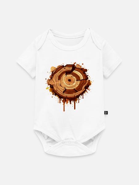 Baumscheibe im Graffiti Stil mit Farbklecksen  - Baby Premium Kurzarmbody - Weiß