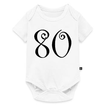 80. 80 JAHRE. 80. JUBILÄUM. 80-JAHRES-JUBILÄUM. - Baby Premium Kurzarmbody - Weiß - Vorne