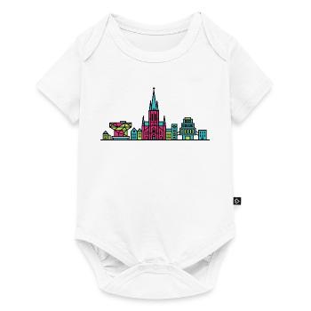 Antwerp City Skyline Cathedral Modern Line Art - Baby Premium short-sleeve bodysuit - white - Front