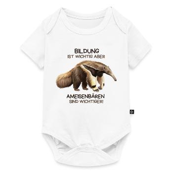 Anteater saying – education is important but - Baby Premium short-sleeve bodysuit - white - Front