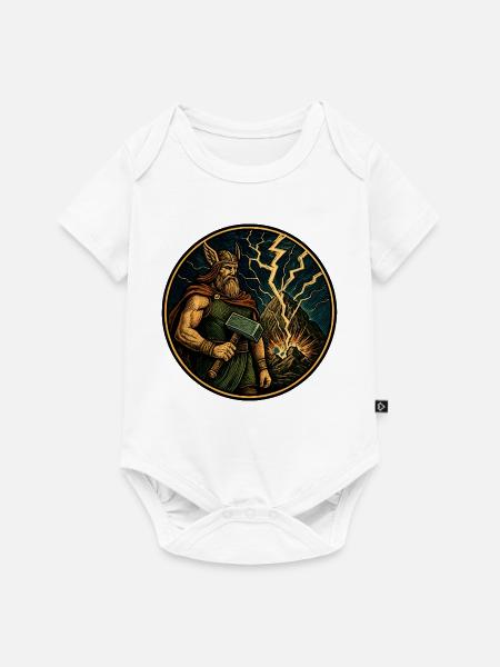 Thor mit Hammer - Baby Premium Kurzarmbody - Weiß