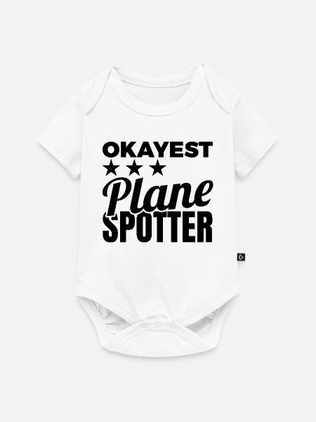 Okayest Plane Spotter - Baby Premium Kurzarmbody - Weiß