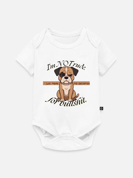 Grummeliger Welpe Keine Geduld - Baby Premium Kurzarmbody - Weiß