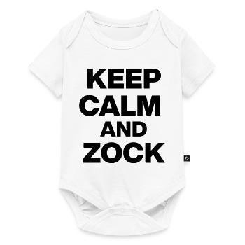 KEEP CALM AND ZOCK, GAME ON! GAMER GAMER GIFT - Baby Premium short-sleeve bodysuit - white - Front