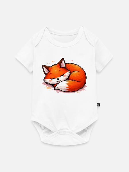 Schlafender Fuchs - Baby Premium Kurzarmbody - Weiß