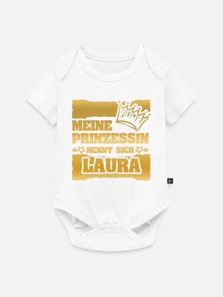 Geschenk für Laura - Baby Premium Kurzarmbody - Weiß