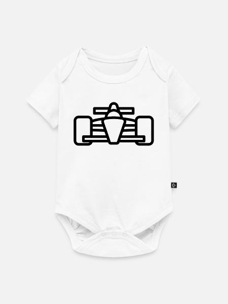 Rennwagen - Baby Premium Kurzarmbody - Weiß