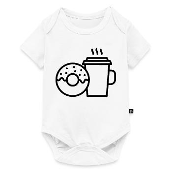 Donut et tasse de café - Body à manches courtes Premium Bébé - blanc - Devant