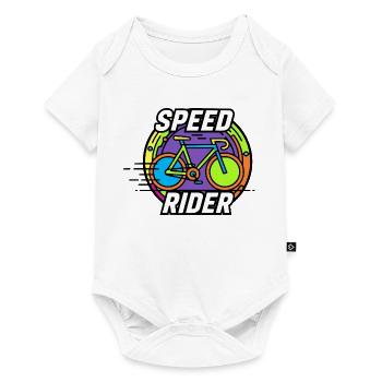 Speed Rider Bicycle Neon Colors Road Bike Motif - Baby Premium short-sleeve bodysuit - white - Front