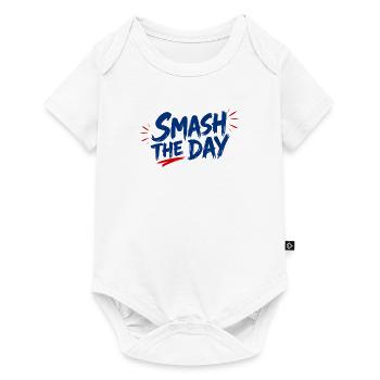 SMASH THE DAY Motivation pour le padel et le tennis - Body à manches courtes Premium Bébé - blanc - Devant