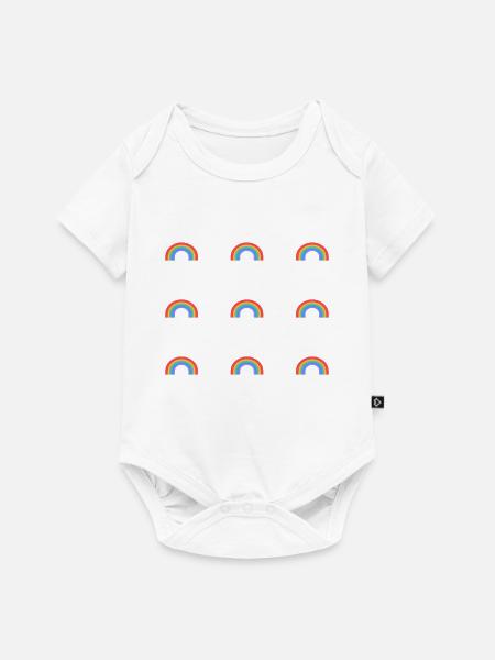Regenbogen-Muster - Baby Premium Kurzarmbody - Weiß