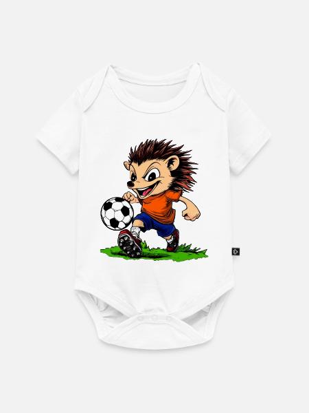 Igel Fussballer - Baby Premium Kurzarmbody - Weiß