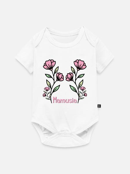 Mama-Blumen - Baby Premium Kurzarmbody - Weiß
