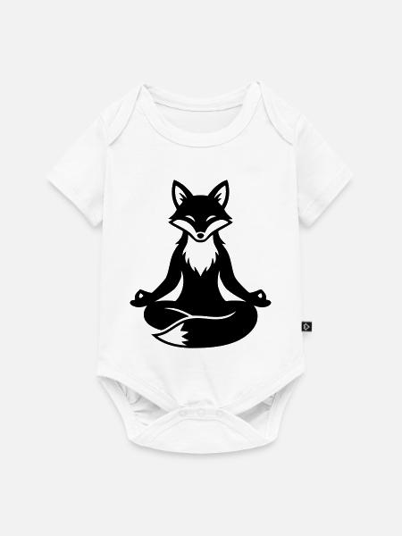Meditierender Fuchs Zen - Baby Premium Kurzarmbody - Weiß