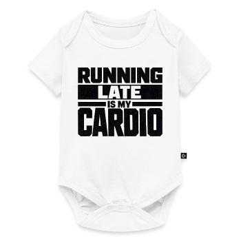 Running Late Is My Cardio Spruch Zitat - Baby Premium Kurzarmbody - Weiß - Vorne