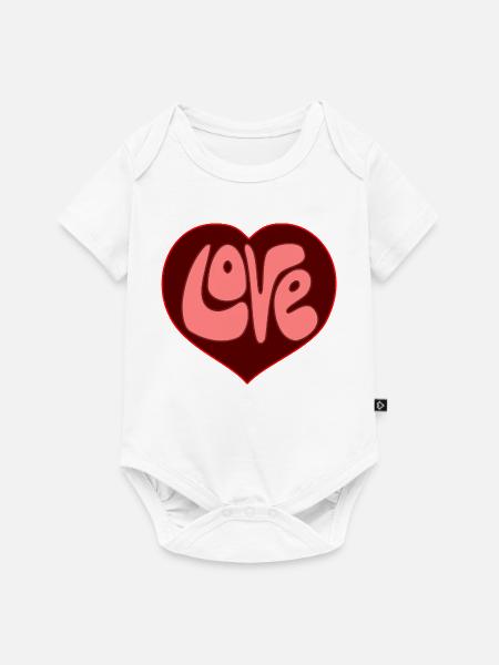 Liebesherz-Design von Cean - Baby Premium Kurzarmbody - Weiß