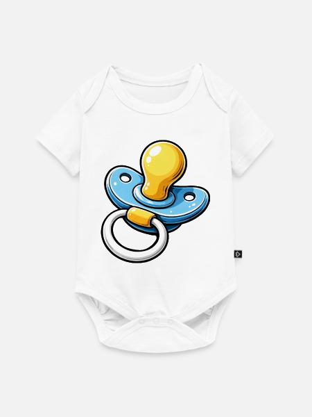 Schnuller Cartoon Baby - Baby Premium Kurzarmbody - Weiß