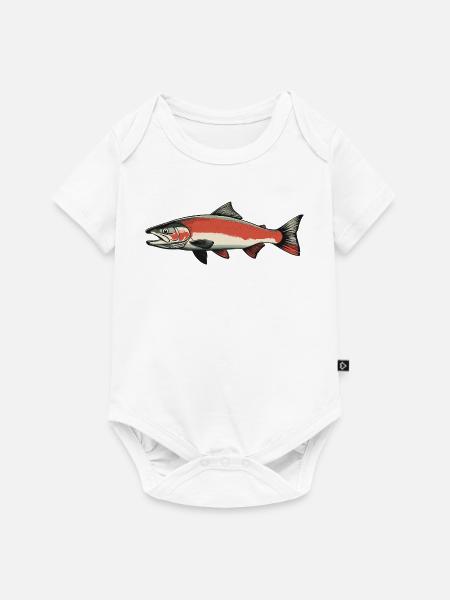 Lachse Lachs - Baby Premium Kurzarmbody - Weiß