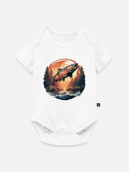 Lachse Lachs - Baby Premium Kurzarmbody - Weiß