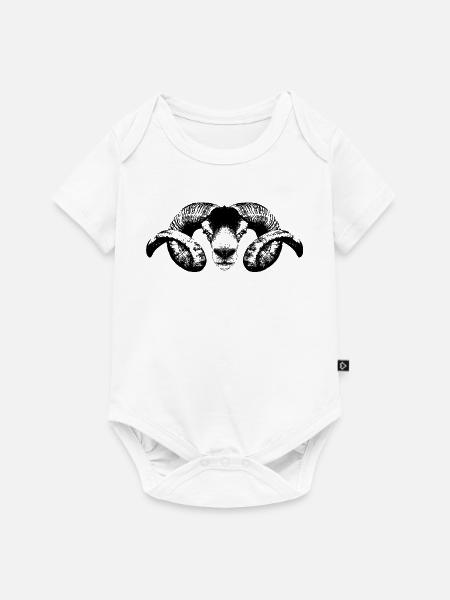 Widder / Portrait / Kopf - Baby Premium Kurzarmbody - Weiß