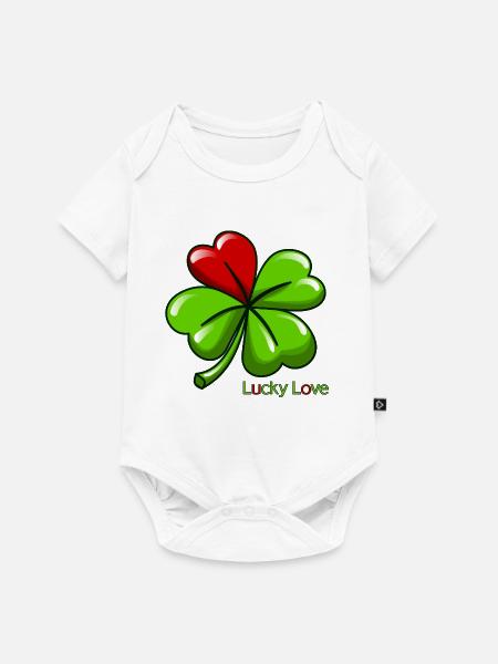 Glücksliebes Kleeblatt - Baby Premium Kurzarmbody - Weiß